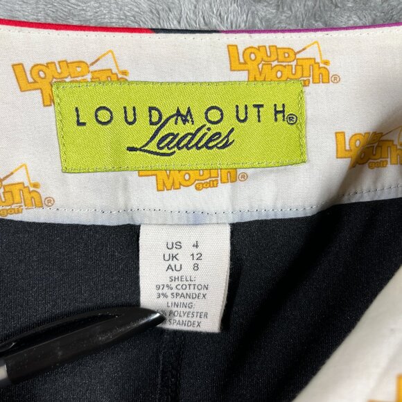 Loudmouth Skort Womens Sz 4 Red Purple Stretch Thunderbolt Golf Lightening Skirt - Picture 7 of 10